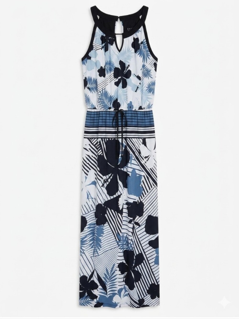 Enfocus Studio Navy and White Floral Print Dress